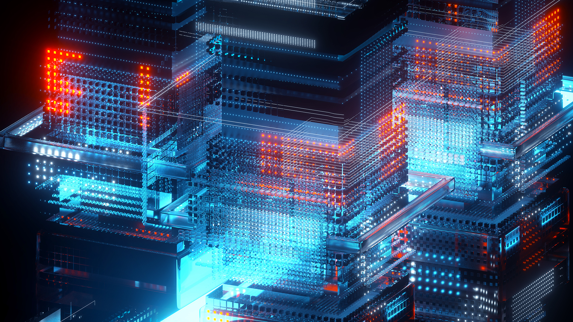 Digital generated image of cityscape data.