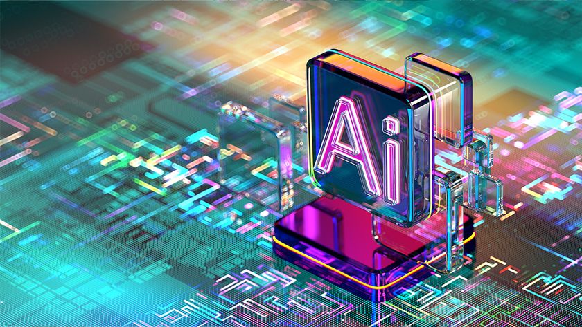 Image of a computer chip that says AI