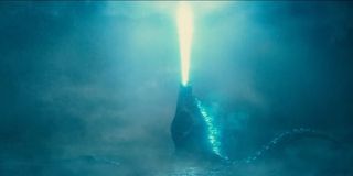 Godzilla firing his breath weapon into the sky in Godzilla: King of the Monsters