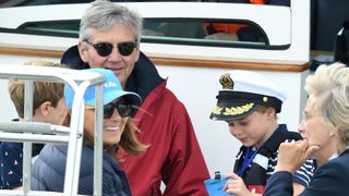Michael Middleton, Carole Middleton and Prince George attend the King's Cup Regatta on August 08, 2019 in Cowes, England.