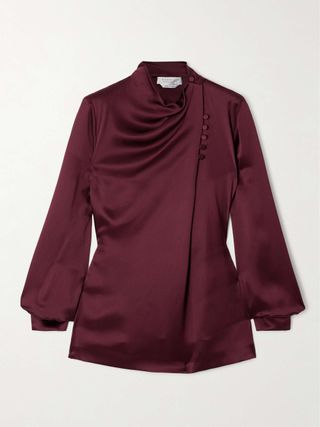 Marcelina Silk-Satin Blouse