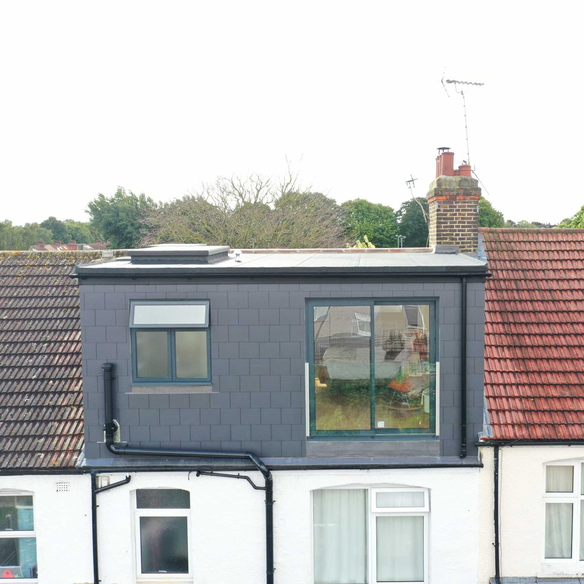 dormer loft conversion with slate cladding