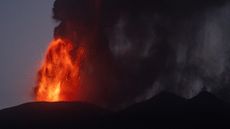 Mount Etna erupting.