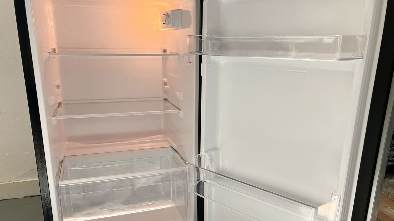 Hisense 4.4-cu ft Mini Fridge with Freezer being tested in writer's home