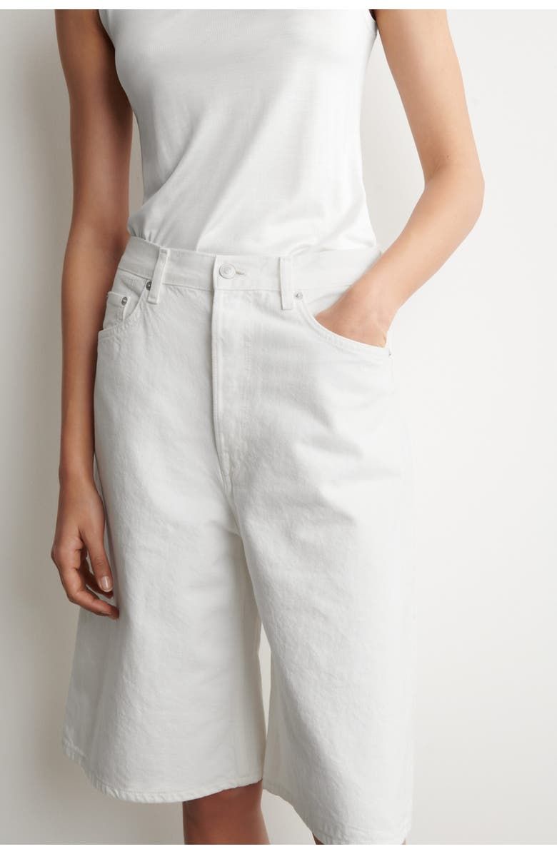 Knee-Length Denim Shorts