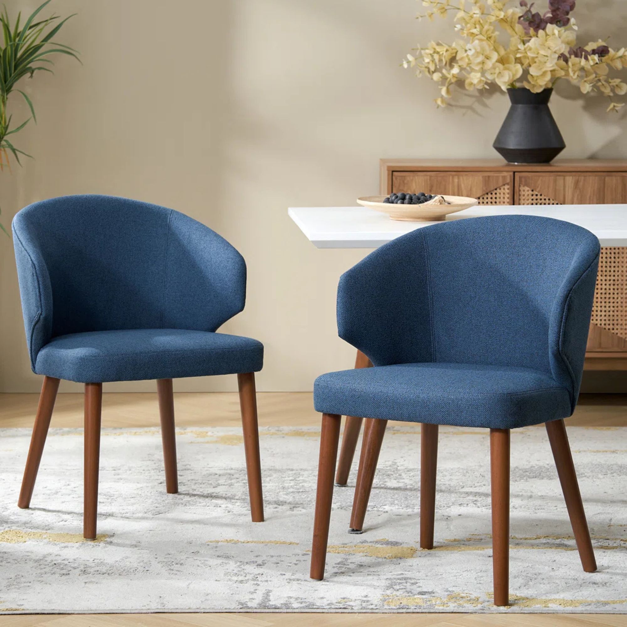 blue dining chairs