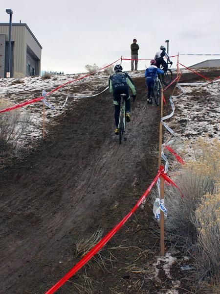 What was once a snowy run-up is now rideable for stronger racers.