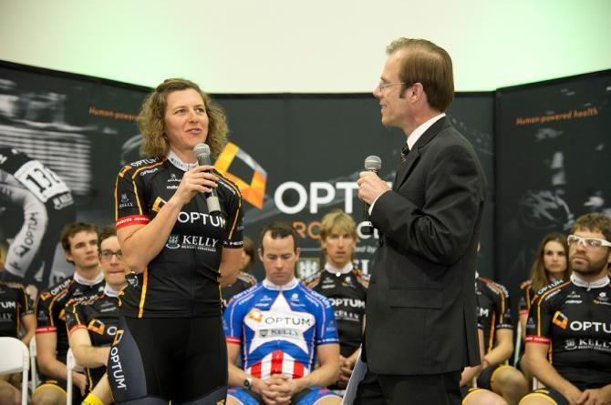 The Optum team riders were introduced at the team presentation