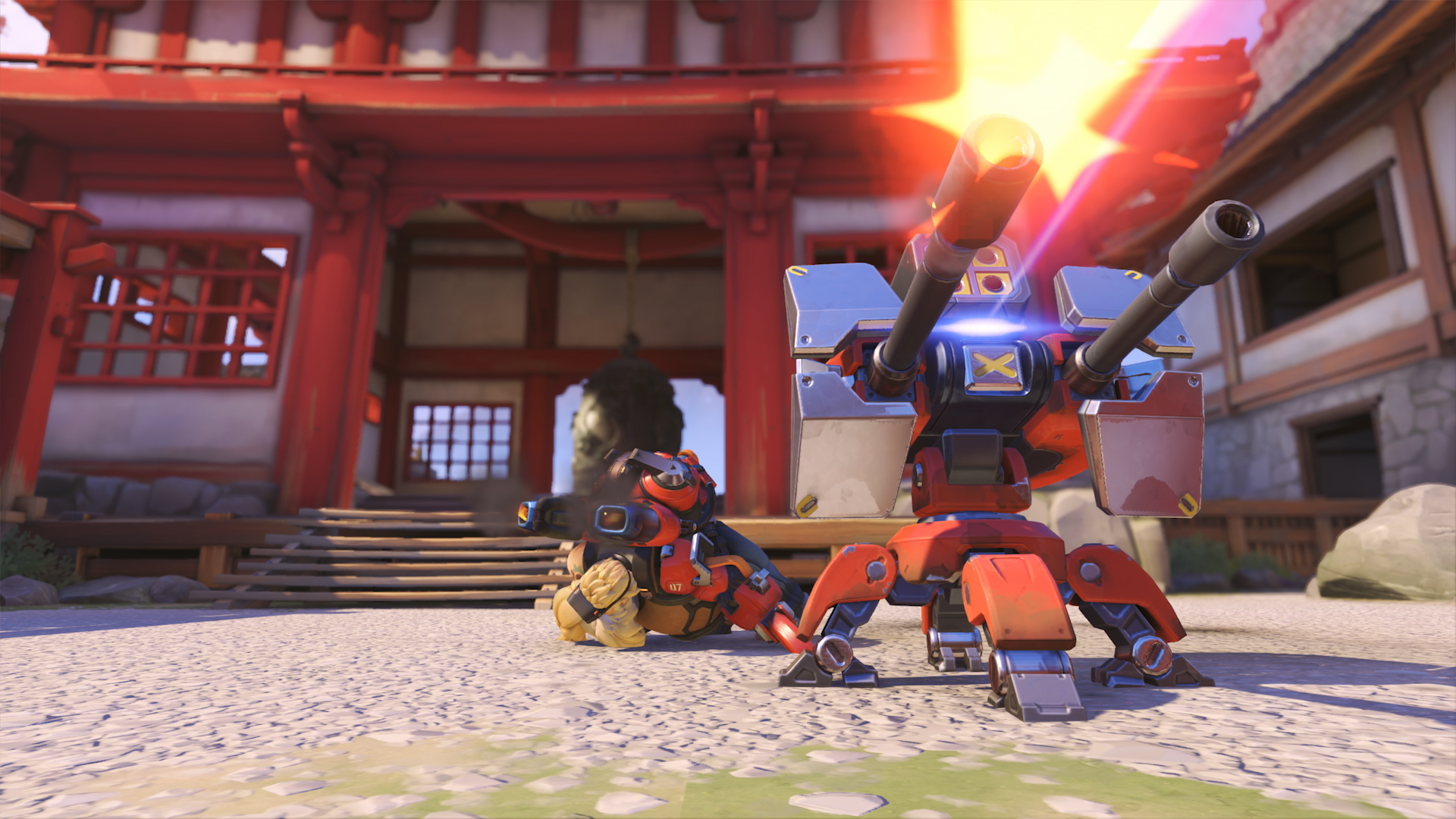 Overwatch Classic event mode screenshots featuring old heroes on old maps