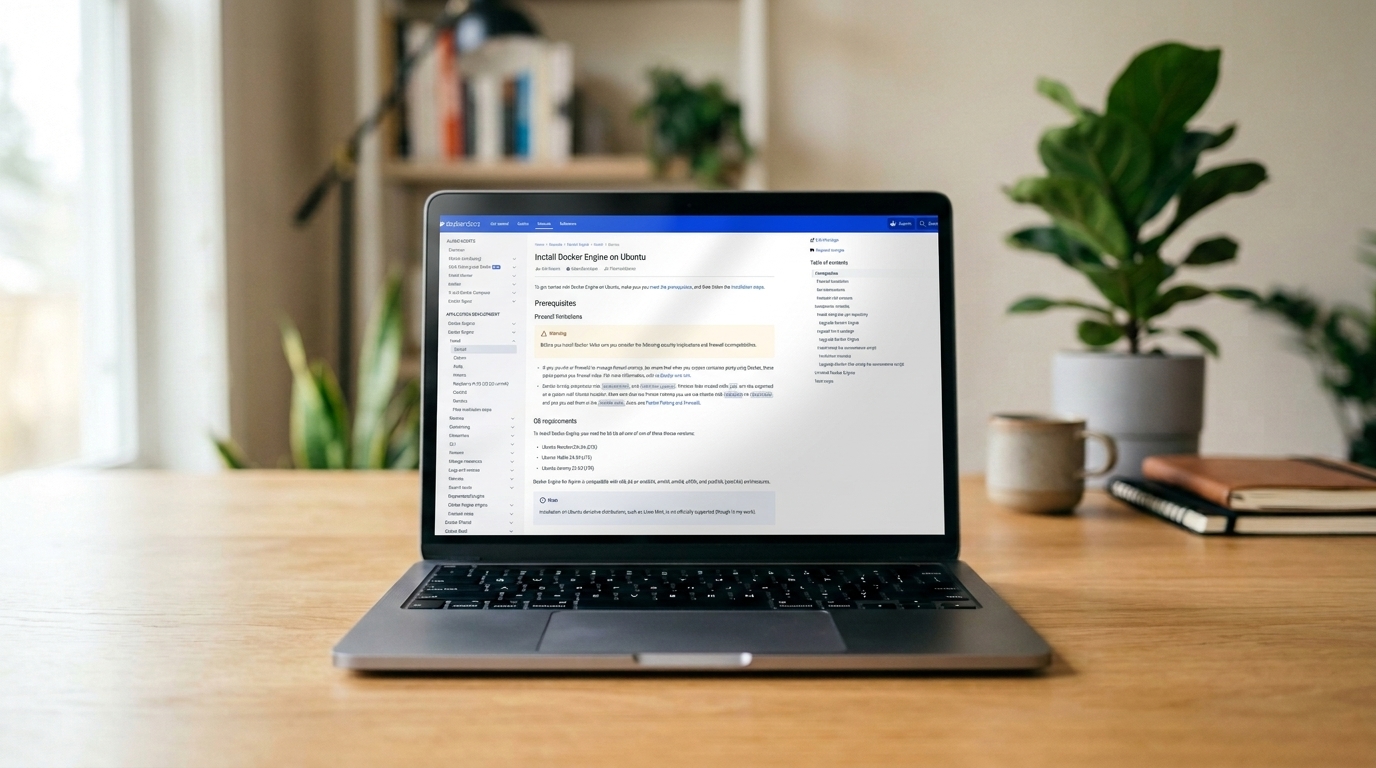 Docker website on a macbook