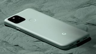 The Google Pixel 5 in white