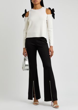 Dara Bow-Embellished Wool-Blend Jumper