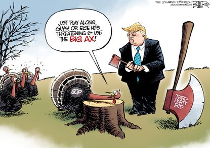 Political cartoon U.S. Donald Trump Thanksgiving GOP