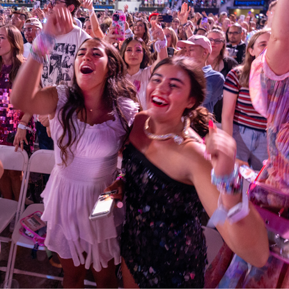 Fans enjoy Taylor Swift's performance during The Eras Tour at SoFi Stadium in Inglewood Monday, Aug. 7, 2023