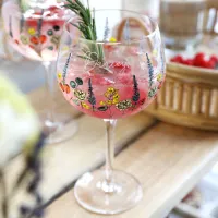 9. Personalized Wildflower Balloon Gin Glass: