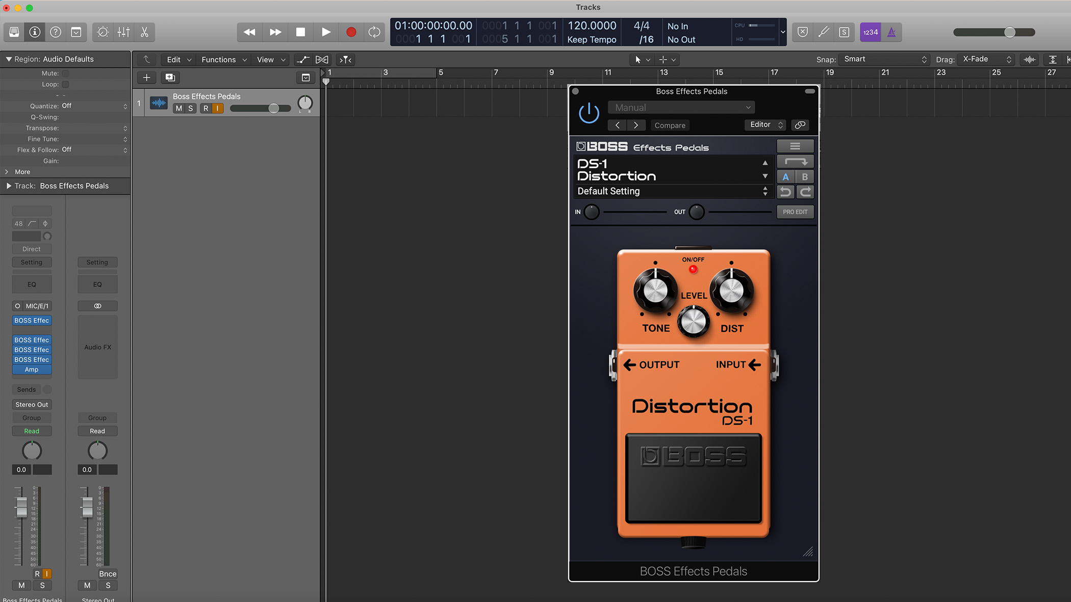 Boss Effects Pedals Plugin in Logic Pro