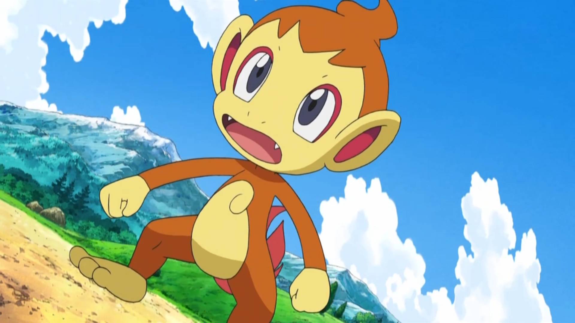 Chimchar seen in the Pokemon anime.