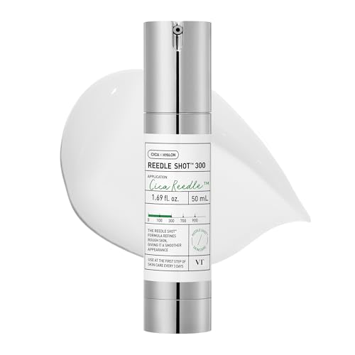 Vt Cosmetics Cica Reedle Shot 300, Advanced Night Exosome, Microneedling Serum, Centella Asiatica, Hyaluronic Acid, Propolis, Soft Skin, Regeneration, Glass Skin, Korean Skin Booster 1.69fl Oz (50ml)