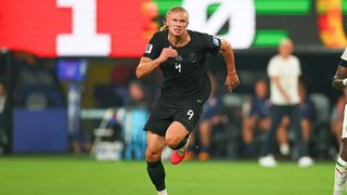 Erling haaland runs for the ball at the World Cup 2026