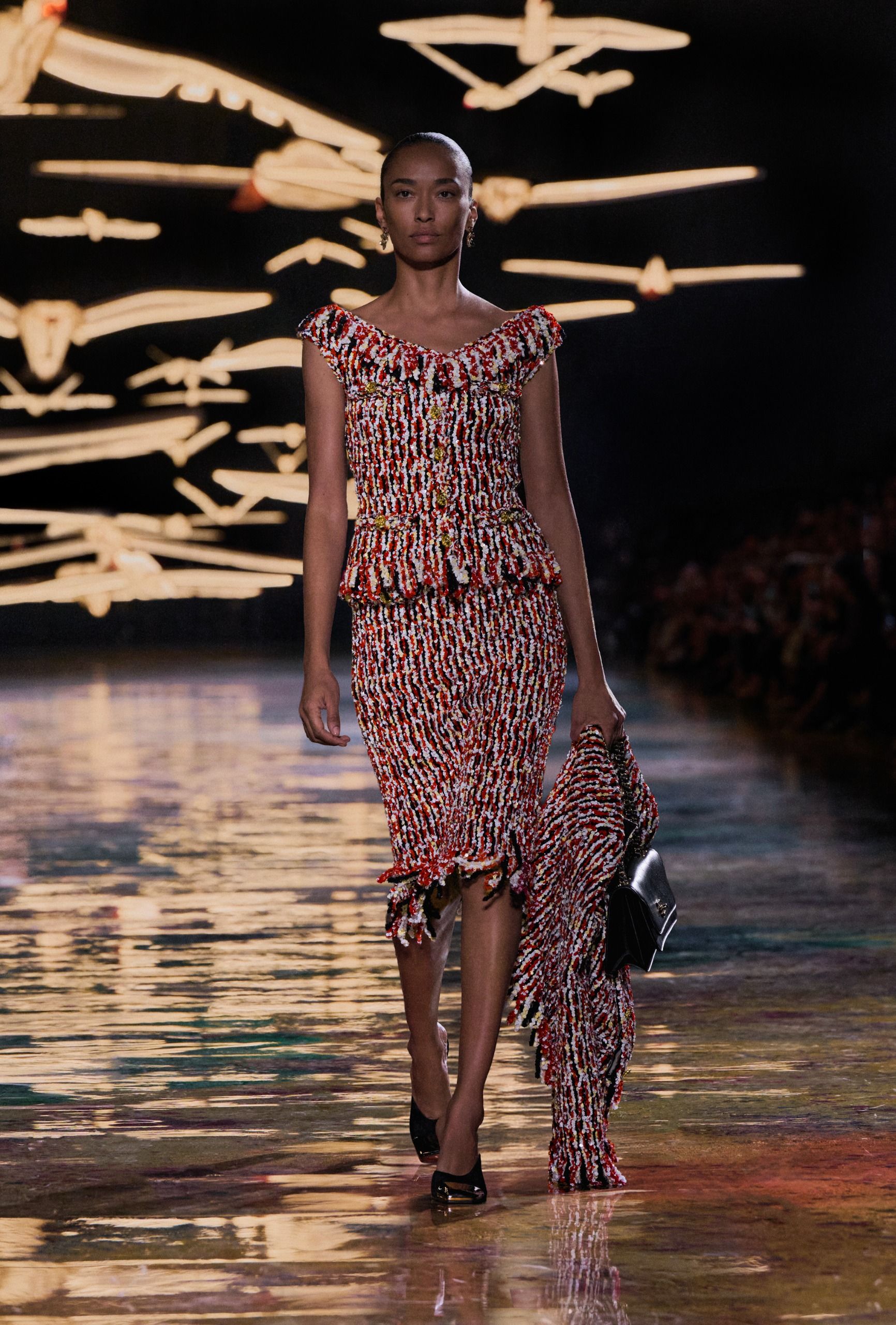 Chanel S/S 27 runway, tweed knee skirts