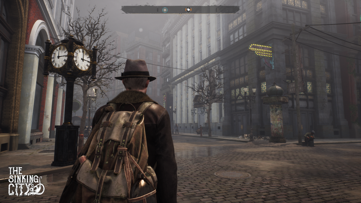 A city street in the original The Sinking City.