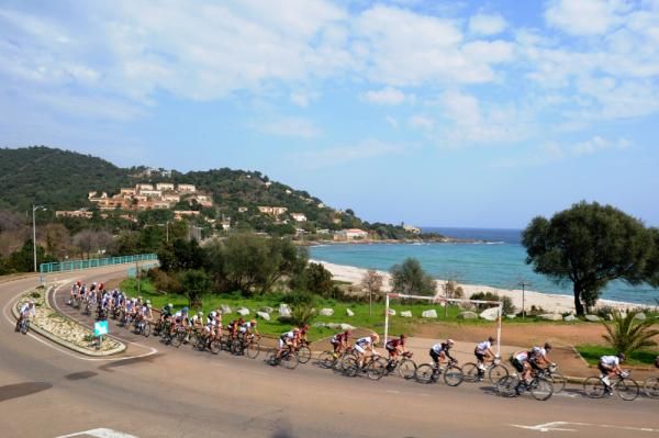 The peloton enjoyed sun for the stages in Corsica