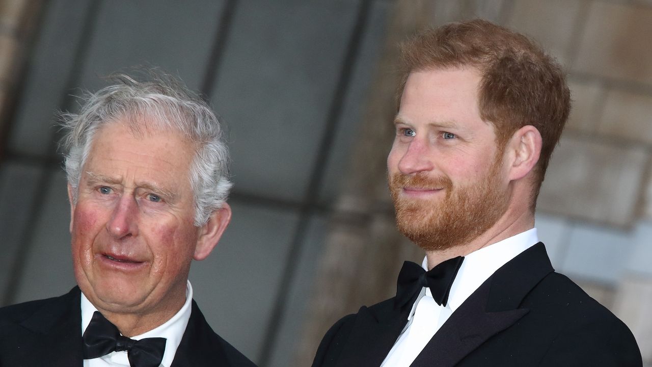 HRH Prince Harry with HRH Prince Charles at the World Premiere of Netflix&#039;s Our Planet at the Natural History Museum, Kensington