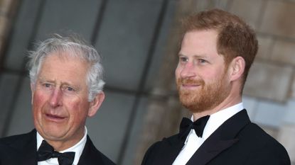 HRH Prince Harry with HRH Prince Charles at the World Premiere of Netflix's Our Planet at the Natural History Museum, Kensington