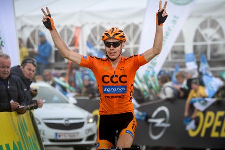 Jan Hirt (CCC Sprandi Polkowice) celebrates the stage win
