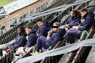 The Swansea City bench during an EFL Championship game