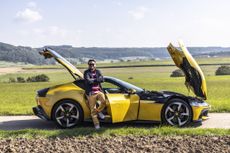 The author with his yellow 12-cylinder chariot. Credit: Lorenzo Marcinno