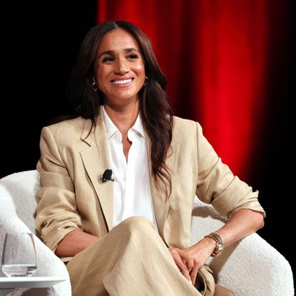 Meghan Markle appears onstage at the 2025 TIME100 Summit