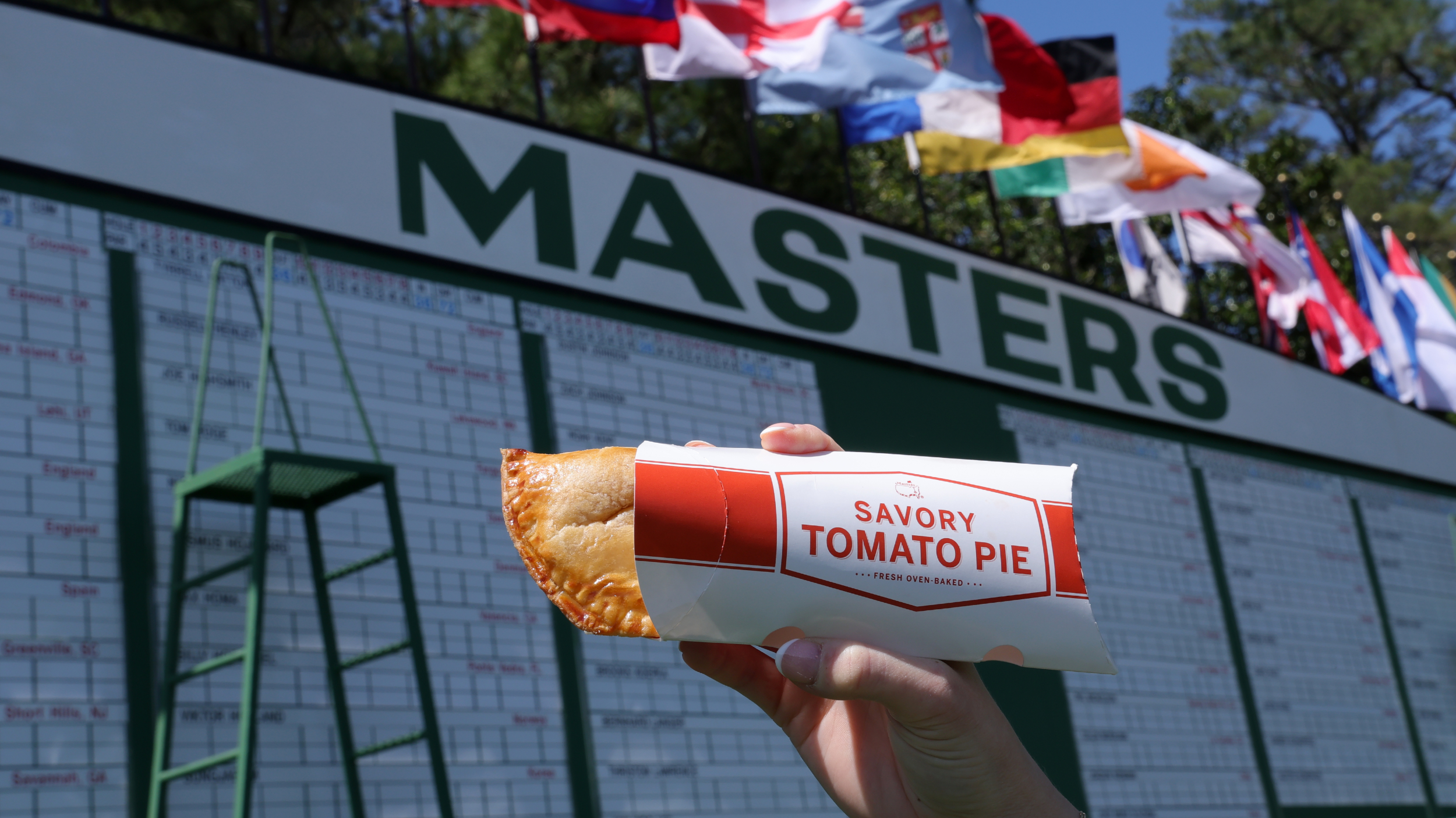 A savory tomato pie at The Masters