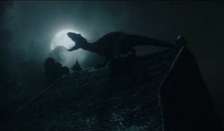 Jurassic World: Fallen Kingdom Indoraptor roaring at the moon