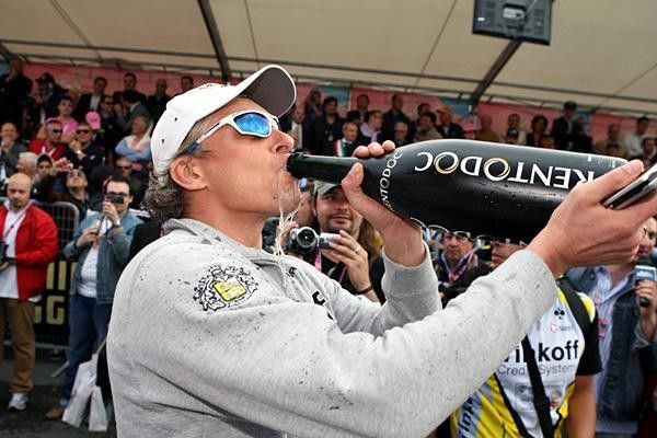 Oleg takes a "sip".