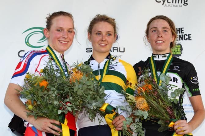 The under 23 podium - Jessica Mundy (SA), Emily Roper (QLD) and Jenelle Crooks (QLD)