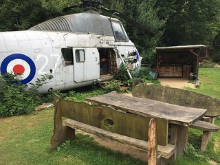 Camping in a helicopter at Blackberry Wood