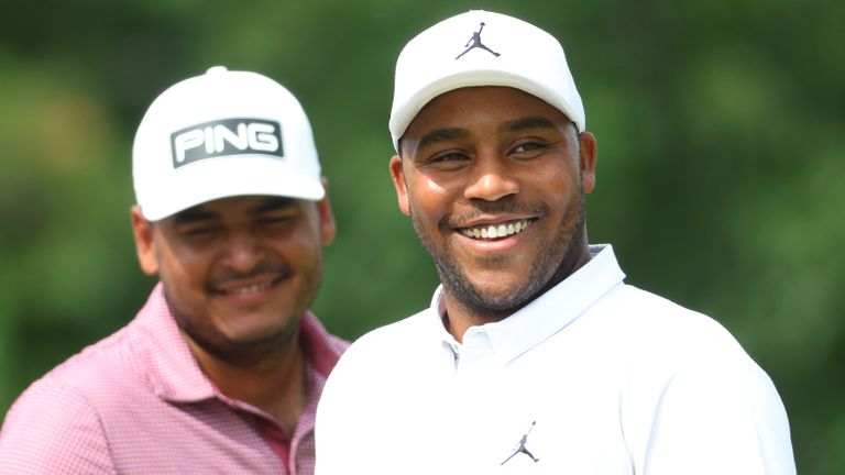 Harold Varner III smiling during the first round of the 2022 US Open