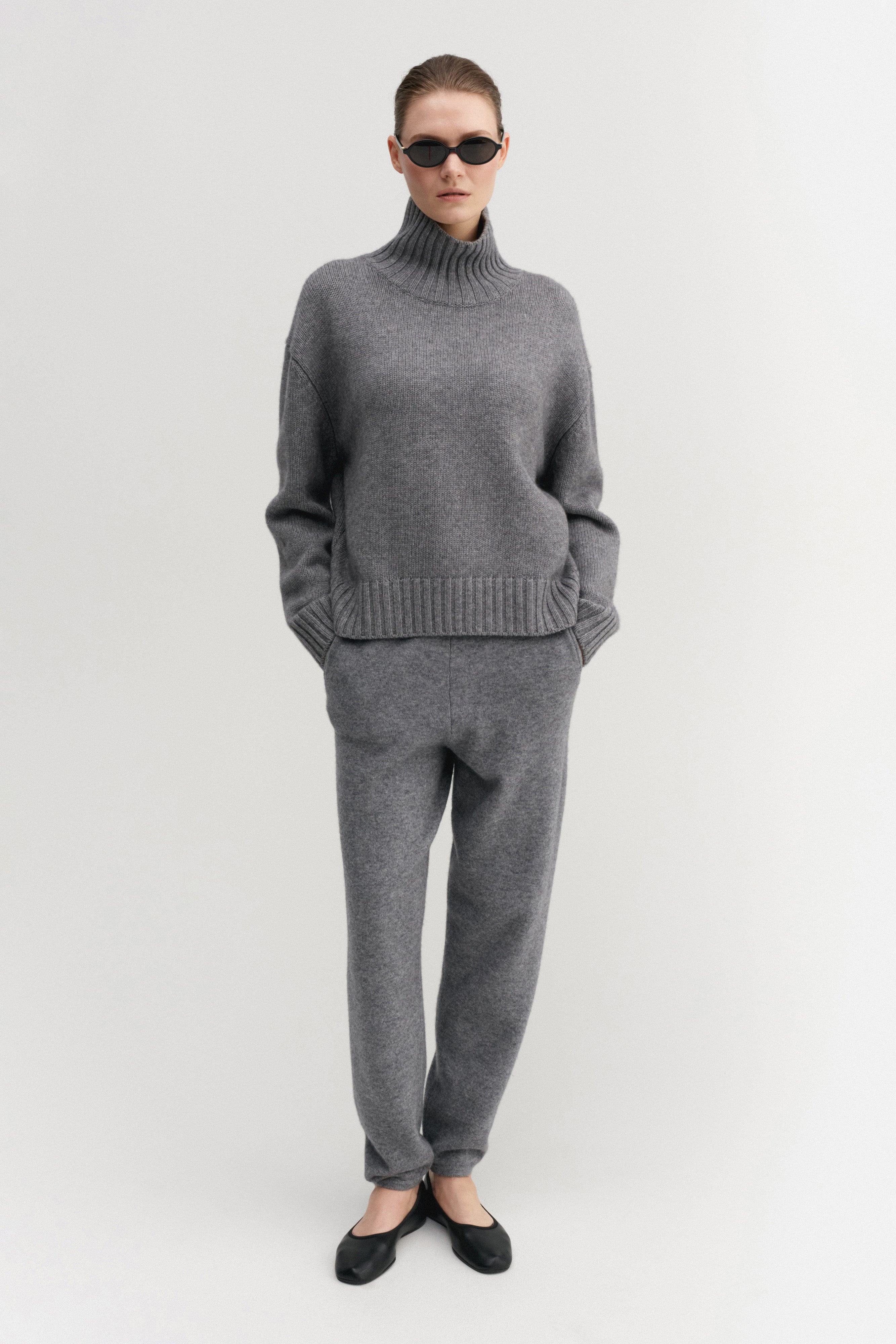 Nola Turtleneck Sweater, Grey
