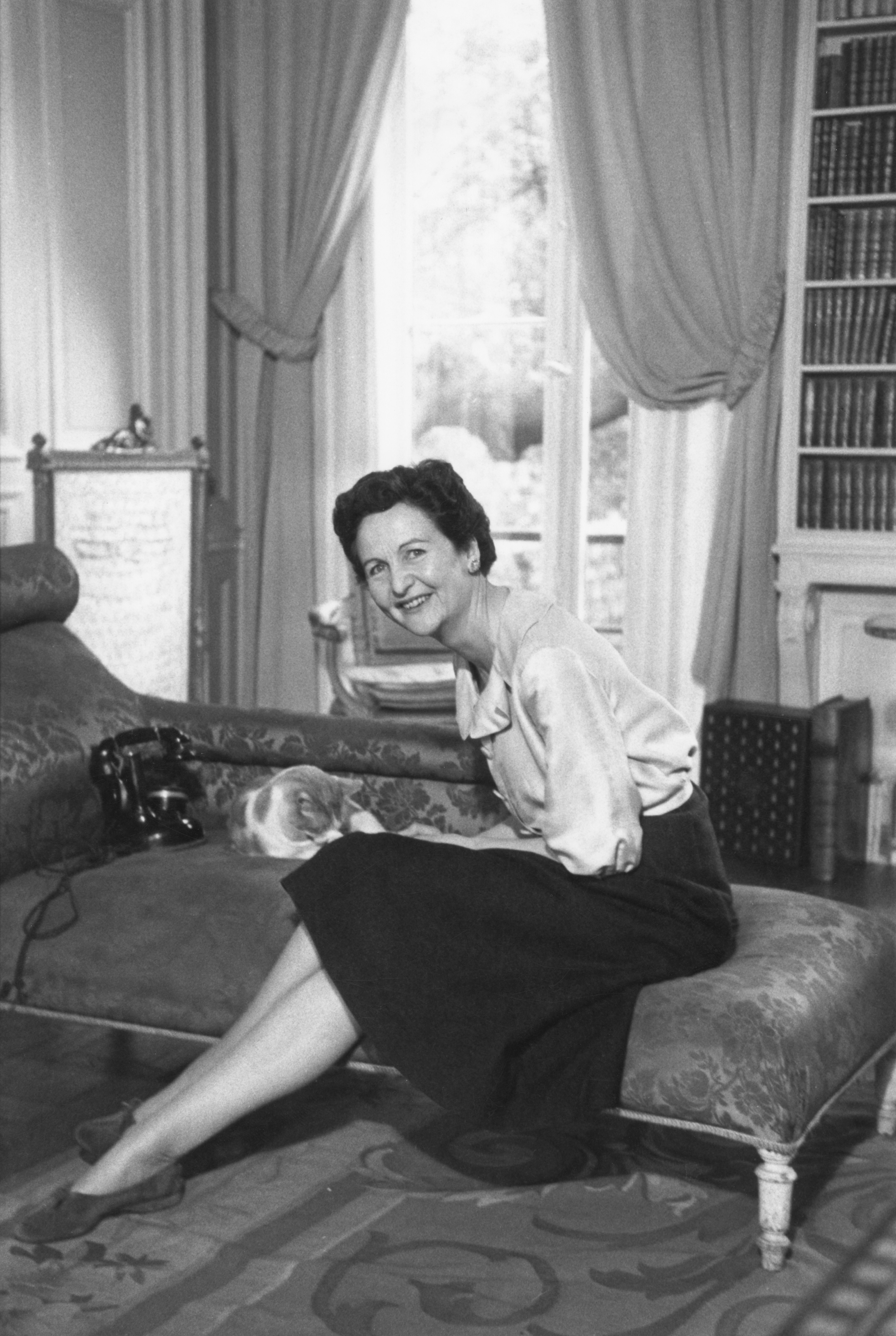 Nancy Mitford at her apartment in Paris