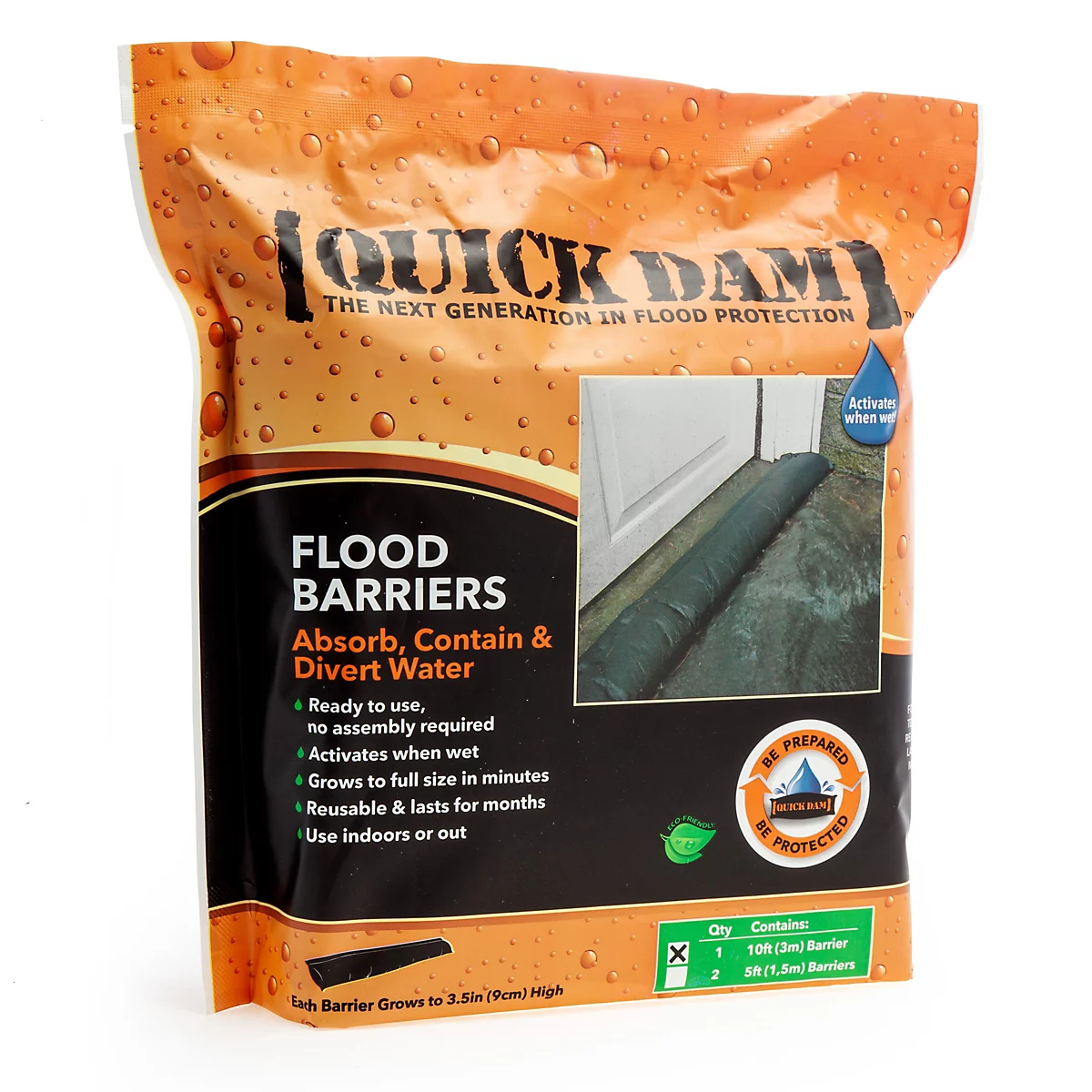 B&amp;amp;Q, Quick Dam Water activated Black Flood barrier (W)3m