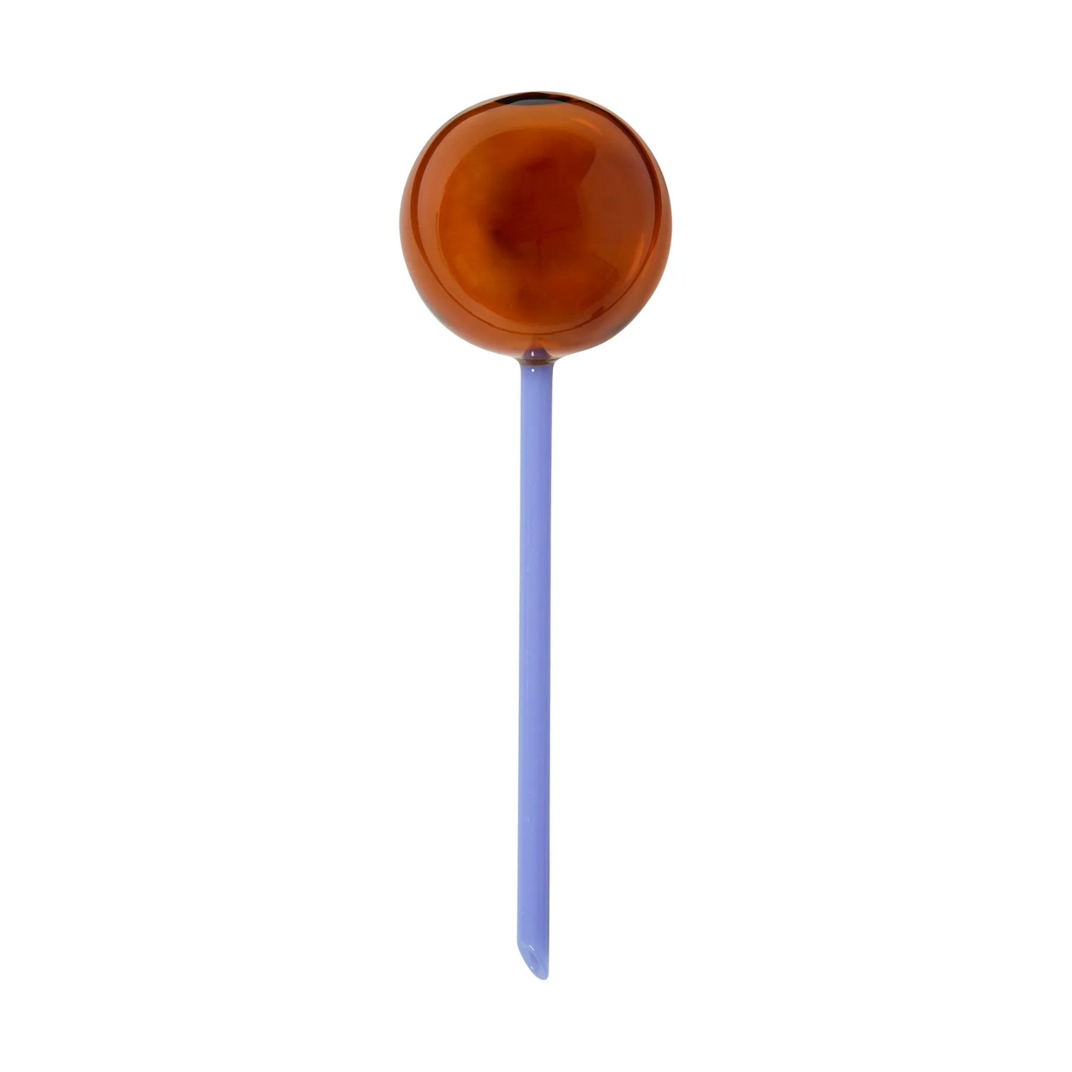 An amber and blue watering globe