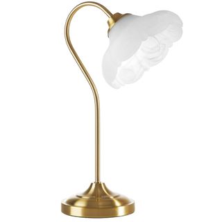 Beautiful by Drew Barrymore Glass Petal Shade Table Lamp with Gold Metal Base