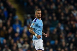 Kyle Walker in action for Manchester City against Sheffield United, December 2019