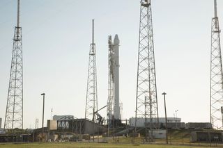 Falcon 9 Vertical on Launch Pad