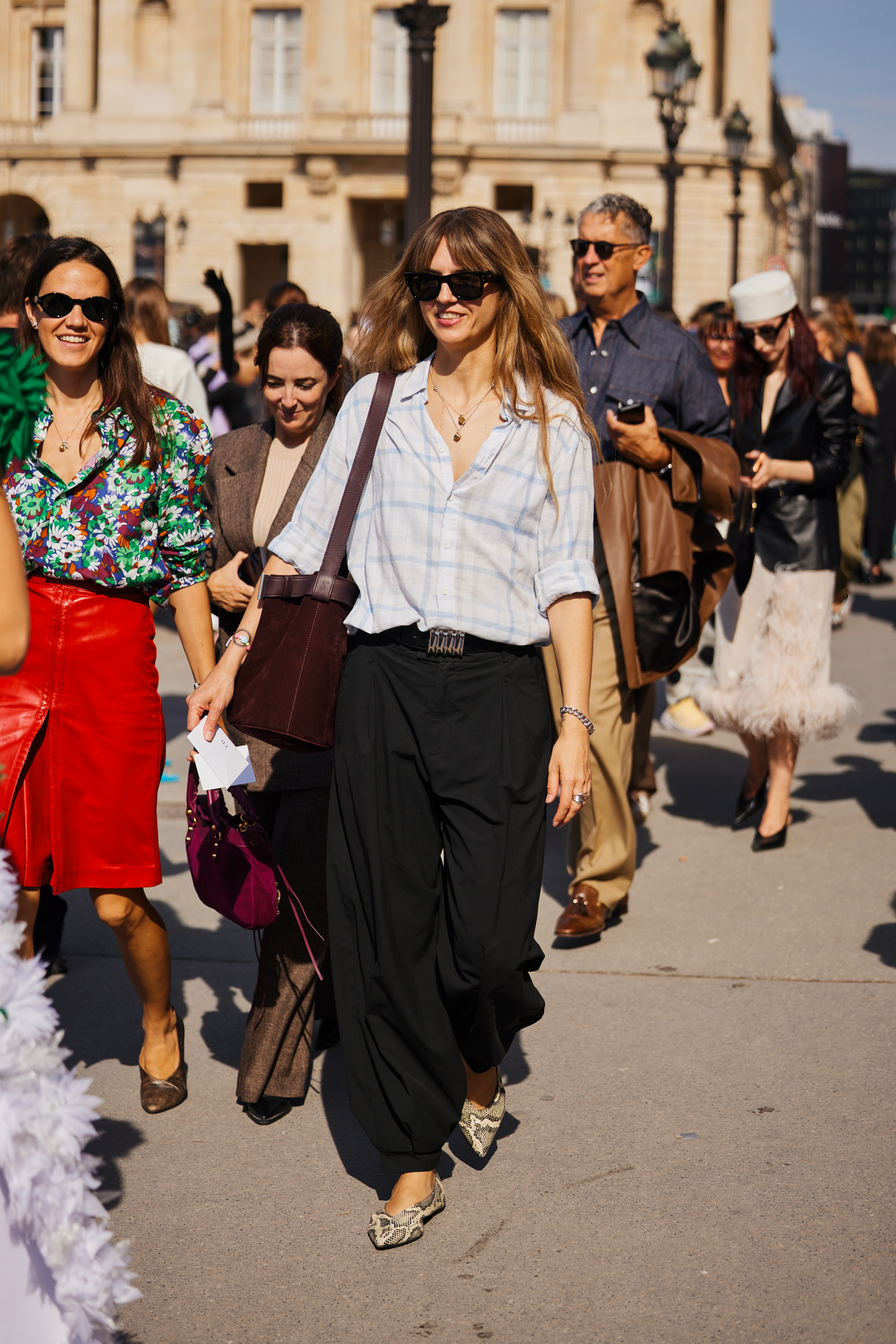 A Paris Fashion Week attendee shows off their outfit.