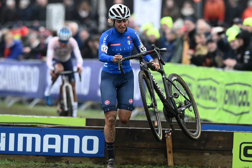 HOOGERHEIDE NETHERLANDS FEBRUARY 04 Silvia Persico of Italy competes during the 74th World Championships CycloCross 2023 Womens Elite CXWorldCup Hoogerheide2023 on February 04 2023 in Hoogerheide Netherlands Photo by David StockmanGetty Images
