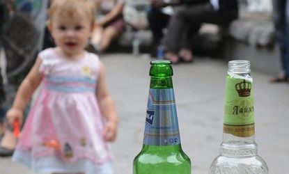 Toddler and beer