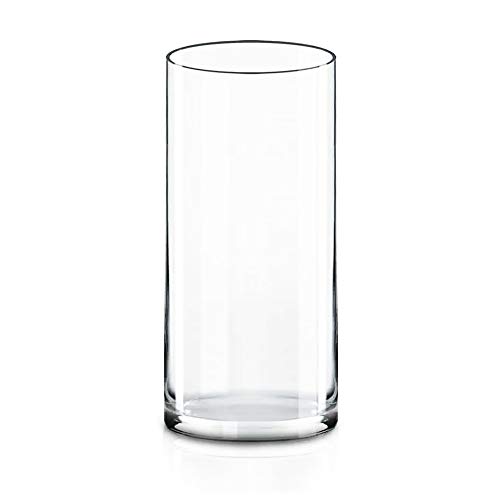 Cys Excel Clear Glass Cylinder Vase (h:9" D:4") | Multiple Size Choices Glass Flower Vase Centerpieces | Hurricane Floating Candle Holder Vase