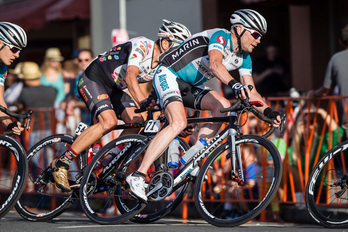 Chris Horner (Airgas) tried to stay safe near the front of the group